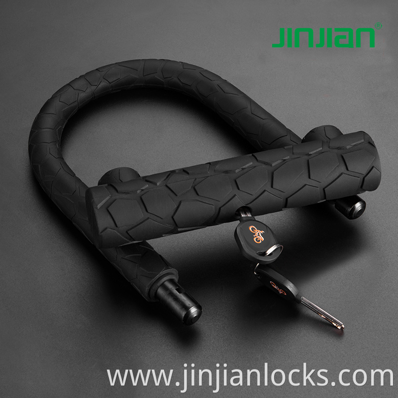 High quality shear resistance rubber cover heavy duty motorcycle e mountain bike bicycle u lock